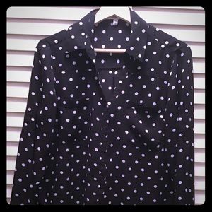 Express Polka-dot Button Down Dress Shirt